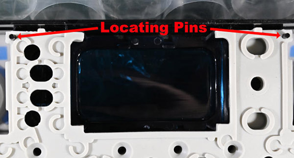 HVAC faceplate locating pins